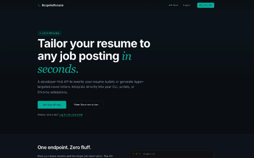 BespokeResume — AI Resume Tailoring :: Tailor your resume bullets and cover letters to any job posting in one click.
