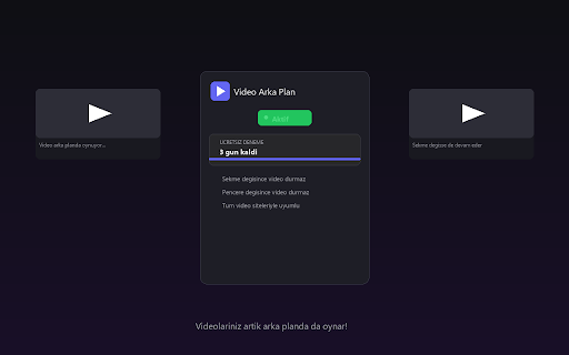 Video Arka Planda Devam :: Sekme veya pencere değiştirdiğinizde videoların durmasını engeller. Arka planda oynatmaya devam eder!