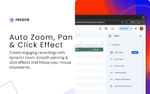 Recora: Screen Recorder with Auto Zoom :: Turn screen recordings into engaging product demos and presentations with auto zoom, smooth panning and precise editing
