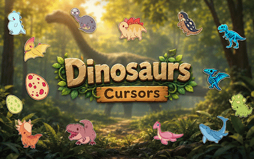 Dinosaur Cursor - Dino Cursor Chrome :: Apply this cute dinosaur cursor! Perfect for fans of T-Rex, Triceratops, Velociraptor & Dino!