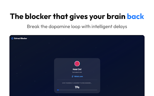 Entract Blocker :: Block distracting websites with customizable delays. Give yourself time to reconsider.
