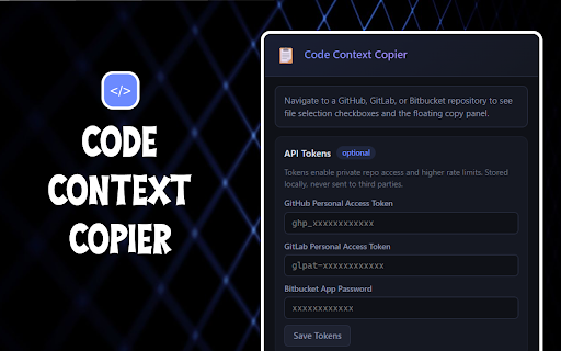 Code Context Copier :: One-click copy of GitHub/GitLab/Bitbucket repo structure & files in AI-ready format.