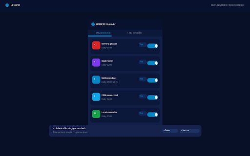 Lifebetic — Insulin & Medication Reminder :: Custom notifications for insulin shots, glucose checks, and CGM sensor changes. Set once, never miss again.