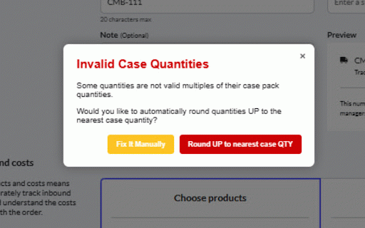 Crock A Doodle PO Quantity Checker :: Validates Lightspeed Purchase Order quantities against SKU case pack sizes and prevents saving invalid quantities.