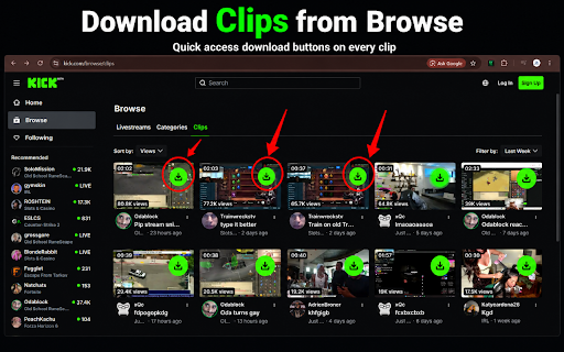 Kick Video Downloader - Download VODs & Clips :: Free Kick video downloader & kick clip downloader. Download Kick VODs, clips, and videos to MP4. Fast, easy kick downloader.