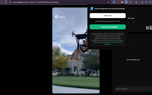 Remove Sora Watermark :: Quickly download Sora videos without watermarks using the official extension.