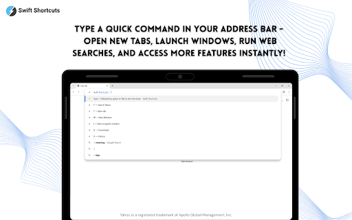 Swift Shortcuts :: Turn your address bar into a shortcut launcher for tabs, history, downloads, and web search with swiftshortcuts.net.