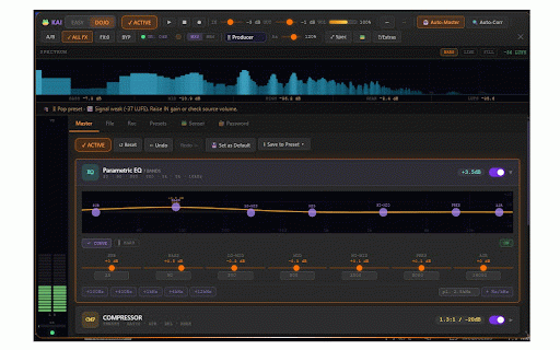 promasterKAI :: promasterKAI v6.0 — in-browser mastering. EQ, compressor, limiter, auto-master, pitch, LUFS timeline, macro knobs, skill tree.