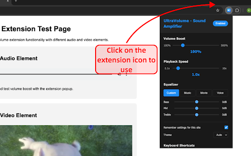 UltraVolume - Sound Amplifier :: Boost web audio volume beyond system limits with advanced equalizer and audio enhancement features