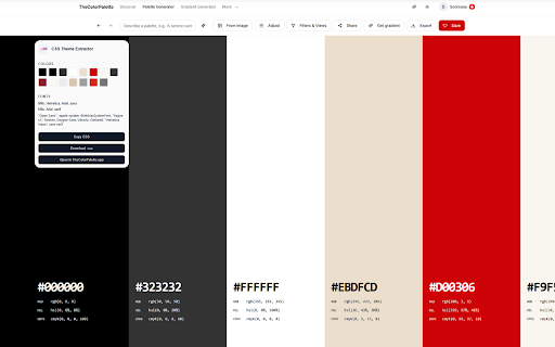 TheColorPalette Extractor :: Extract the dominant color palette from any web page.
