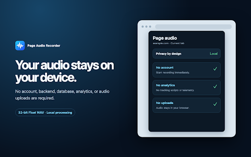 Page Audio Recorder :: Download discoverable source audio or record active-tab audio as lossless WAV.