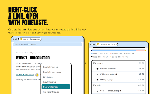 Preview files before downloading - Foretaste :: See inside documents, spreadsheets, ZIP archives and data files before downloading. Read in your browser, and nothing is uploaded.
