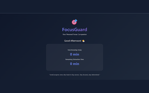 FocusGuard :: Track time spent on websites and limit distractions with Pomodoro timer.