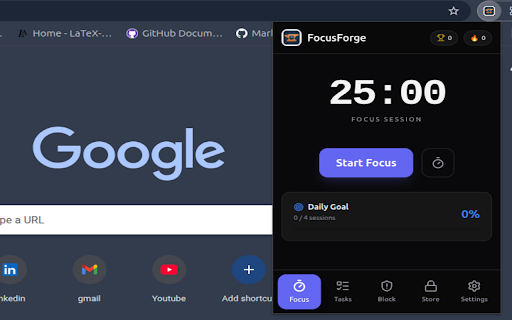 FocusForge :: Build better browser habits with FocusForge.