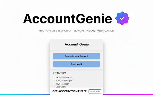 AccountGenie :: Generates and manages temporary accounts for any website.
