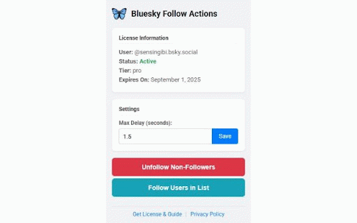 Bluesky Follow Actions :: Automate follow and unfollow actions on Bluesky with ease.