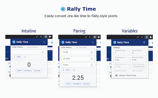 Rally Time :: Easily convert developer time to Rally Actual Points.