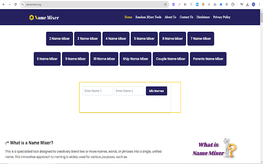 Name Mixer :: Mix two names and generate unique name suggestions!