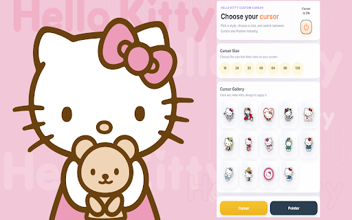 Hello Kitty Cursor :: Hello Kitty cursor for chrome. Choose your favorite custom Hello Kitty cursor with this extension. Created for Hello Kitty fans.