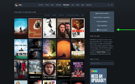 Letterboxd Movie Picker :: A lightweight extension that lets you pick a random movie from your Letterboxd list/s or watchlist.