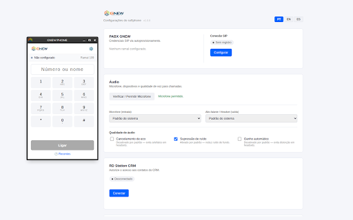 GNEW PHONE :: Softphone WebRTC para atendimento via VoIP no navegador. Faça e receba chamadas com histórico completo e integração com seu CRM.