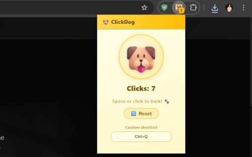 ClickDog - Fun Shortcut Clicker :: A fun and interactive extension that lets you increment clicks with a shortcut!