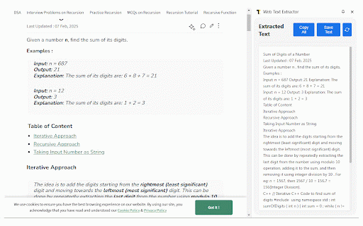 Web Text Extractor :: Extract text content from web pages to a sidebar,And provide copy and save functions