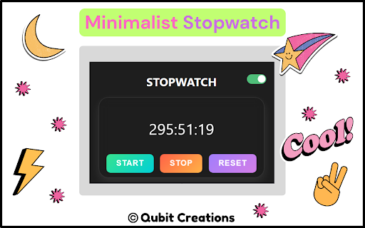 Minimalist Stopwatch :: A distraction-free stopwatch with a sleek UI that runs in the background and persists even after restarting the browser.