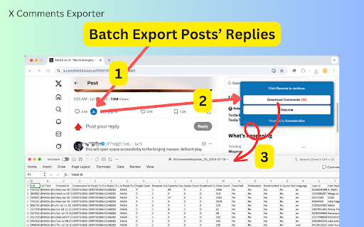 X Comments Exporter - Export Twitter Comments :: Easily extracts and downloads X (Twitter) post replies, offering valuable data for analysis and archiving.
