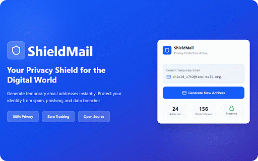 Shield mail :: ShieldMail is a privacy-focused extension generating disposable email addresses to protect your inbox from spam.
