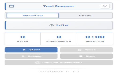 TestSnapper :: Record UI test sessions with smart field detection, locator extraction, and export to DOCX, PDF, and JSON.