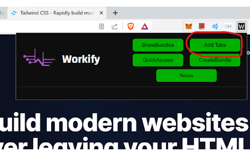 Workify :: The Extension is used to Boost the productivity, here in this extension you can manage tabs make there bundles, just open them in…