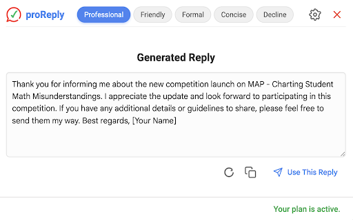 proReply — Fast Email Replies :: Write polished email replies in seconds — powered by AI.