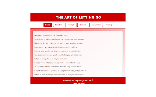 The Art of Letting Go :: A collection of quotes to inspire the beauty and strength of letting go.