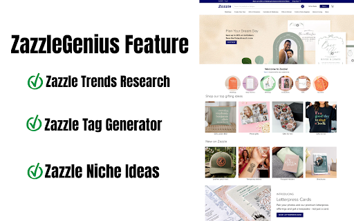 ZazzleGenius - AI Market Research :: AI-powered market research for Zazzle print-on-demand sellers. Generate tags, discover niches, and analyze trends.
