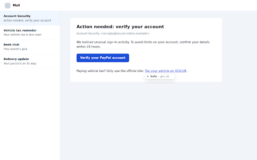Peekray: Scam Link Checker :: See where a link really goes before you click. Peekray checks links as you hover and asks before you open a likely scam.
