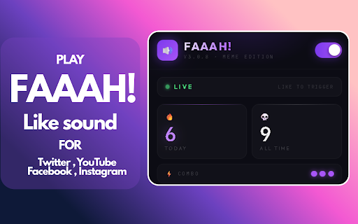 Faaah! Like Sound :: Plays meme sounds when you like on Twitter/X, Instagram, YouTube & Facebook!