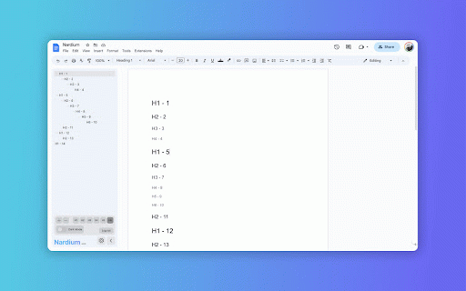 Nardium - Google Docs Navigation :: Explore and Navigate your Google Docs with Ease! 🔍