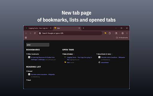 Organic Tabs :: Unified new tab page, tab sorter, and tab shifter extension.