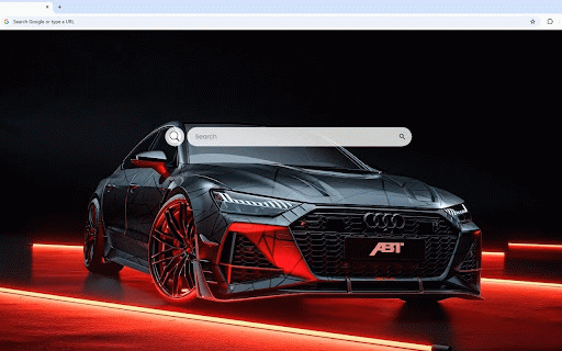 Audi ABT RS7-R Live Wallpaper :: Sleek ABT-tuned Audi RS7-R in dark metallic finish with dramatic red ambient lighting setup.