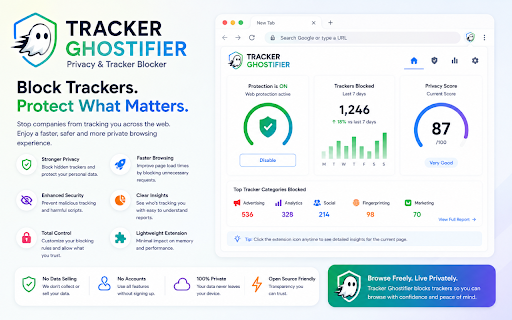 Tracker Ghostifier – Privacy Tracker Blocker :: See who is tracking you. Block them instantly. Privacy-first tracker detection and blocking.