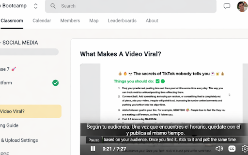 Traductor de Videos skool :: Traduce al idioma que elijas los subtítulos de videos en Skool.