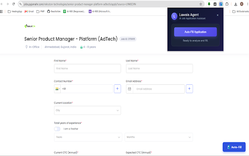Luwais AI - Job AutoFill :: Auto-fill job applications instantly with your Luwais DataVault profile.