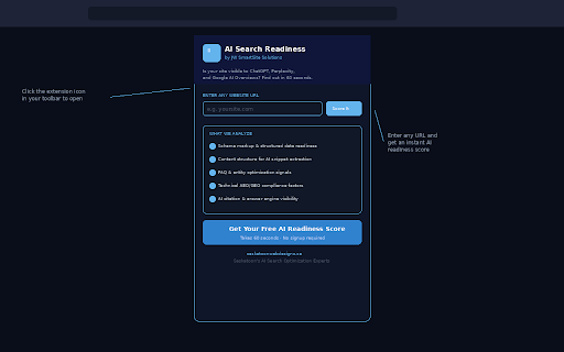 AI Search Readiness Scorer :: Check how ready a website is for AI search engines like ChatGPT, Perplexity, and Google AI Overviews.
