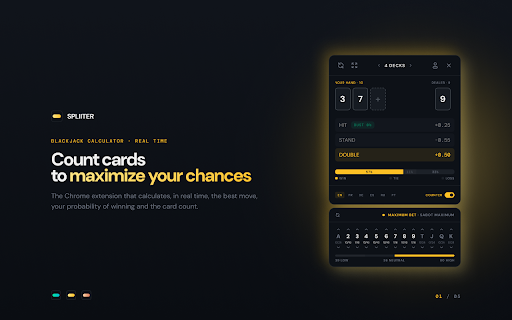 Spliiter — Blackjack Strategy Calculator :: The exact basic strategy move calculated in real time, plus live card counting. Better than any blackjack chart or cheat sheet.