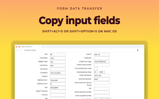 Form Data Transfer - Copy & Paste :: Copy and transfer filled form data between webpages in seconds.