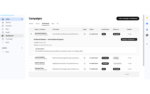 Apply Ops. Job Application Outreach :: Save job listings as you browse, then send personalized outreach to hiring managers from your own Gmail.