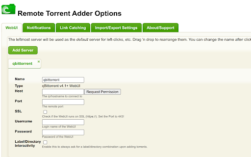 Remote Torrent Adder 2.0 :: Add torrents using several programs' WebUIs