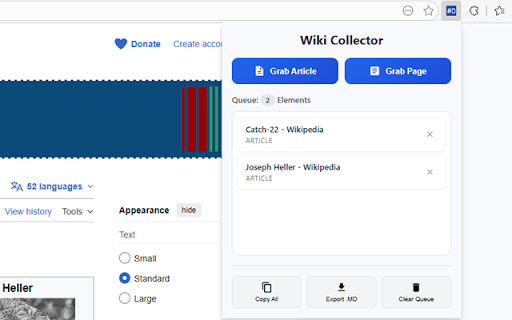 Wiki Collector :: Collect multiple pages into a single Markdown queue for LLM processing. Tailored for Wiki / Confluence.