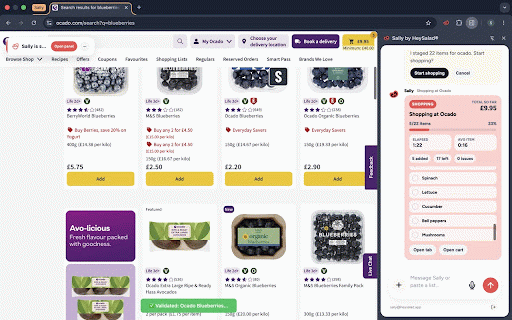 Sally by HeySalad® :: Save time on repeat shopping. Chat with Sally to plan lists, build carts, and run shopping tasks.